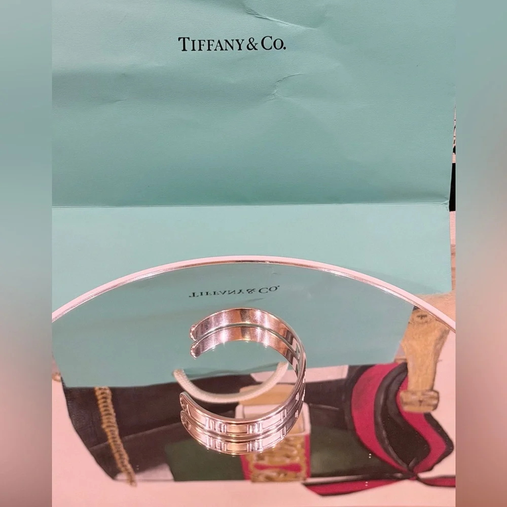 🔥 TIFFANY & Co. ATLAS CUFF BRACELET AG925 SILVER SIZE 6”